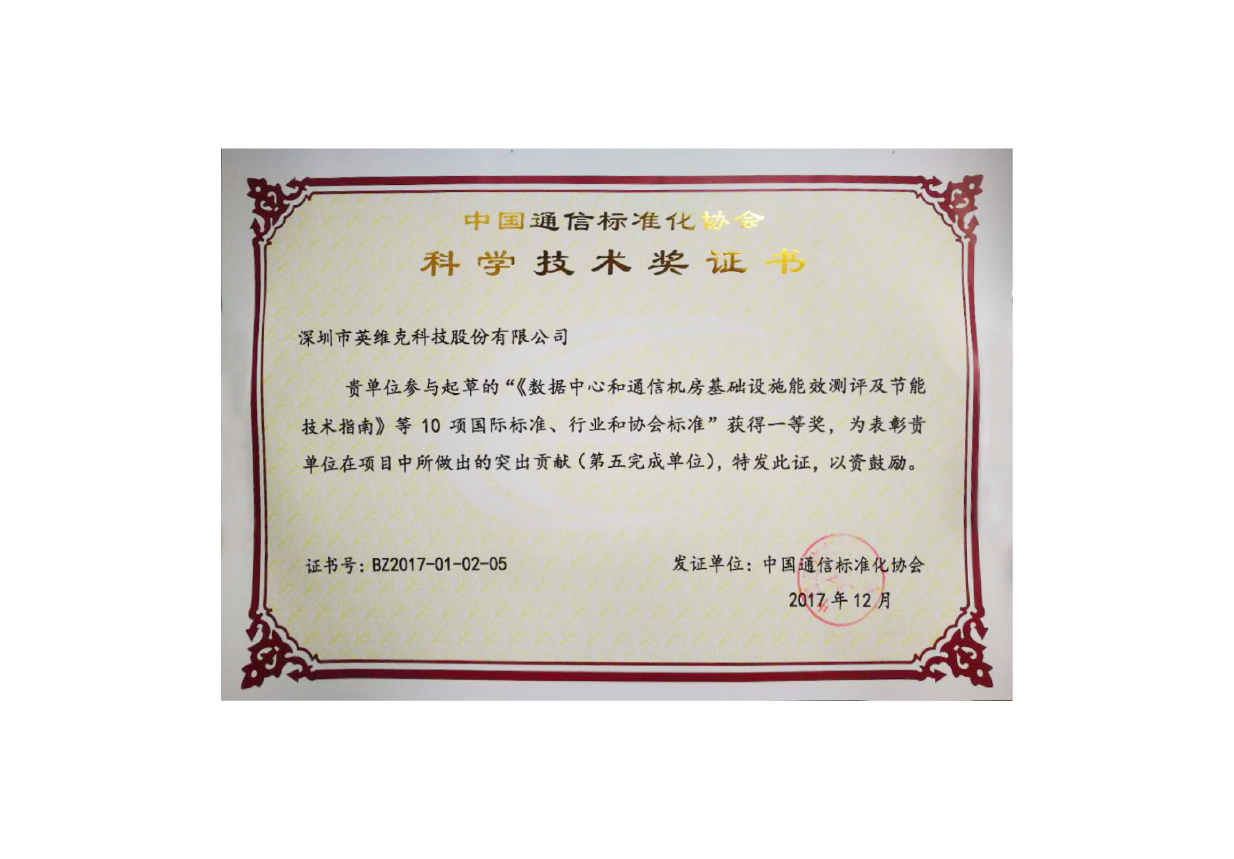 China Communication Standardization Association science and Technology Award